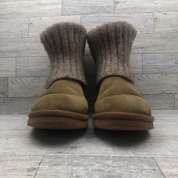 UGG Australia Boots Womens Cambridge Chestnut Size 7 Winter Ankle Knit 1003175 - Picture 2 of 10